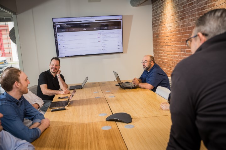 Team collaborating in our conference room